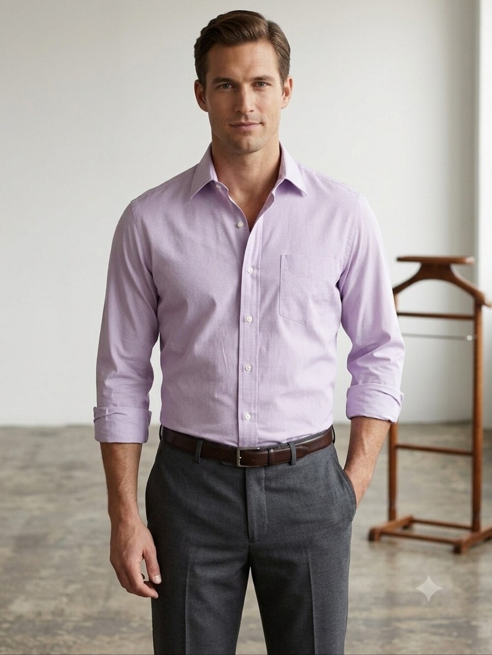 Polo by Ralph Lauren Lavender Long-Sleeve Dress Shirt Size 16.5 (34/35)